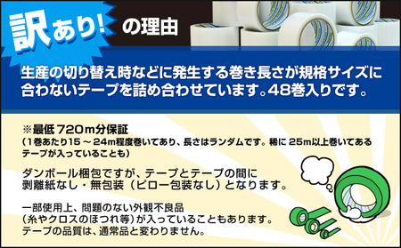 【訳あり】パイオランテープ(養生テープ)クリア色・48巻入り 