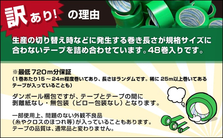 【訳あり】パイオランテープ(養生テープ)グリーン色・48巻入り 