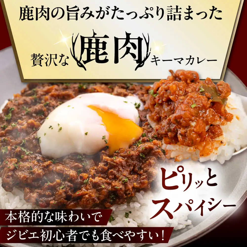 【全6回定期便】エゾ鹿 本格 キーマカレー  10食 ジビエ  スパイス 鹿肉 無水調理 パック 冷凍配送 北海道 [AJAO020]