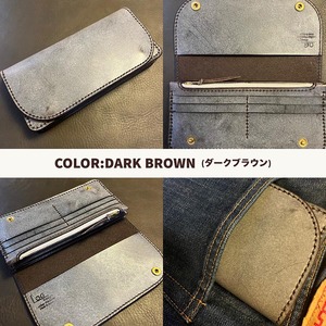 財布 高級ブライドルレザー ロングウォレット 手縫い カラー3色【ダークブラウン ブラック バーガンディ】革 革製品