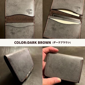 高級ブライドルレザー 2つ折りパスケース カラー3色【ダークブラウン ブラック バーガンディー】革 革製品 カード入れ