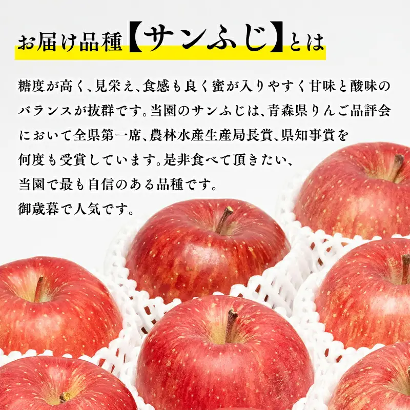青森県平川市産りんご サンふじ 約3kg