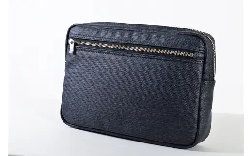 豊岡産鞄 合皮角型ポーチ（大）（25945-06）濃いグレー / かばん カバン 鞄 バッグ