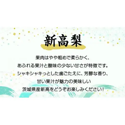 《 先行予約 》 茨城県産 梨 新高 ( 約5kg )【2026年9月中旬頃より発送開始 】