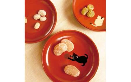 山中漆器 手描きまめ皿 にゃんこ 3枚 セット まめ皿 皿 お皿 取り皿 ねこ 猫 漆器 伝統工芸 工芸品 国産 日本製  テーブルウェア インテリア 復興 震災 コロナ 能登半島地震復興支援 北陸新幹線 F6P-2366
