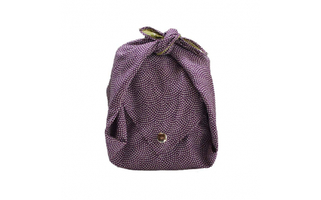 お手前セット IPPUKU手づつみ 紫 鮫小紋 SR-1161 茶道具 セット 風呂敷 茶碗 棗 茶杓 茶筅筒 茶筅 木製 コースター 天然木 漆器 ギフト工芸品 国産復興 震災 コロナ 能登半島地震復興支援 北陸新幹線 F6P-0979