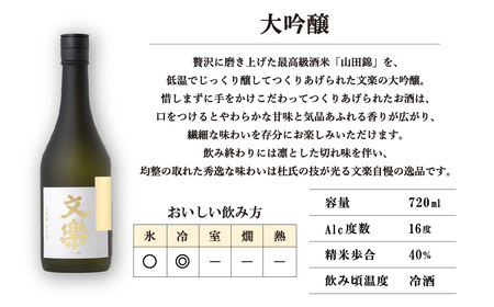 北西酒造 文楽 大吟醸 720ml 1本 | 日本酒 酒 文楽 大吟醸