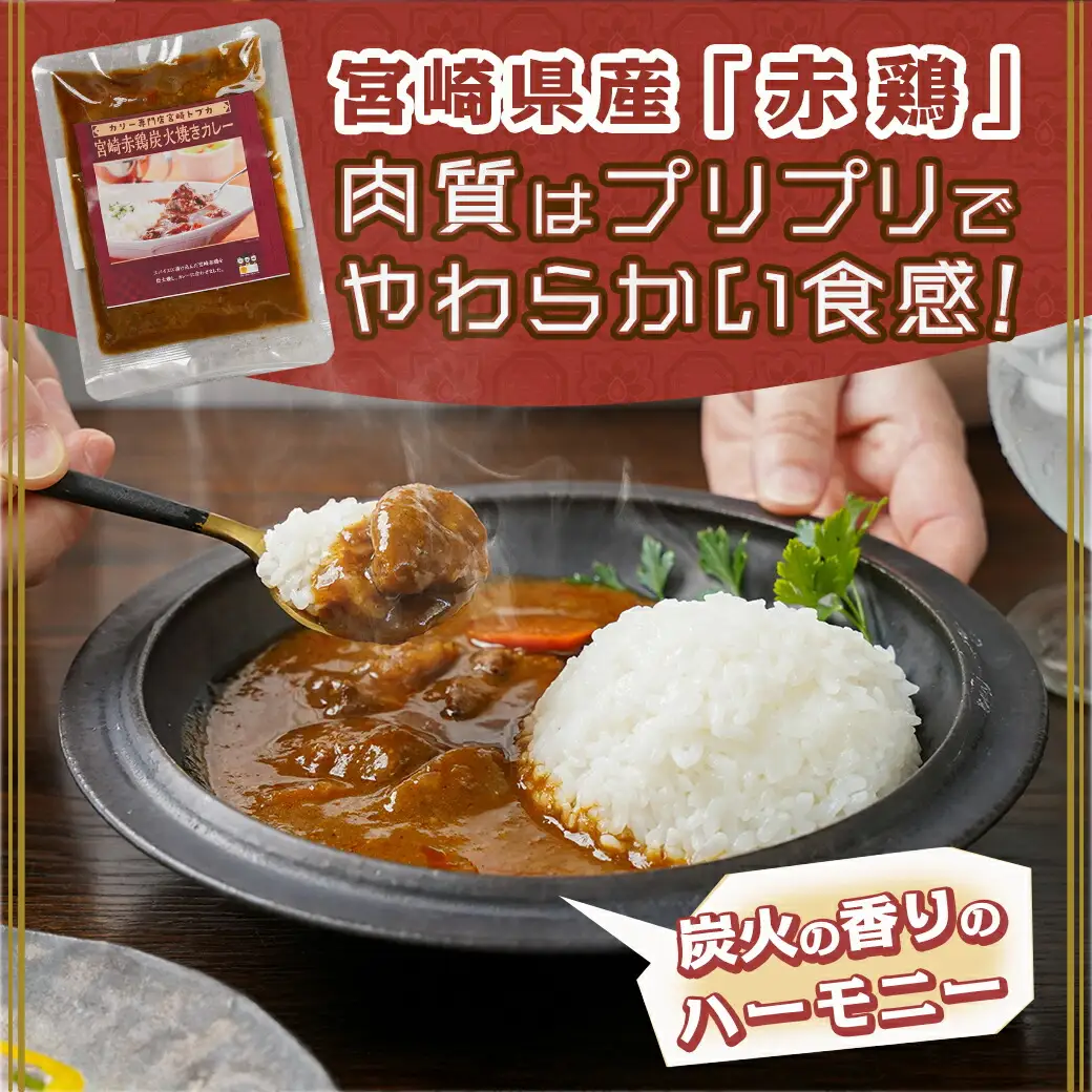 トプカ☆宮崎赤鶏炭火焼きカレー5食セット※ポスト投函〔LD-J902〕_(都城市) カレー専門店 手づくり 鶏 炭火焼き レトルト ポスト投函