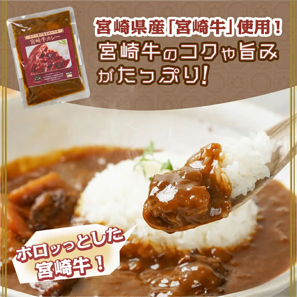 トプカ☆宮崎牛カレー5食セット※ポスト投函〔LD-J904〕_(都城市) カレー専門店 手づくり 宮崎牛 ビーフカレー レトルト ポスト投函