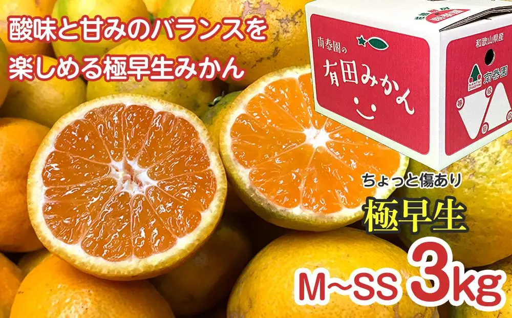 定期便 ちょっと 傷あり 3kg × 3回 コース 有田みかん 食べくらべ 3種 全3回 南泰園 みかん