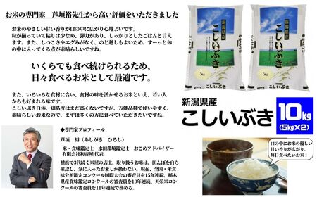 米 新米【令和6年産 新米先行予約】【3ヶ月定期便】新潟産こしいぶき 10kg(5kg×2)×3回お届け(計30kg) プロが認めたうまい米 コシヒカリ 令和6年産 新潟産コシイブキ 新潟県糸魚川産 農家直送 2024年 毎月お届け 【定期便 コシイブキ こしいぶき 精米 白米 米 お米 こめ コメ おすすめ ギフト 10キロ 先行予約 精米 白米 3ヶ月 3か月 3回】