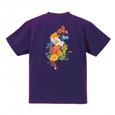 JTTA公認　卓球ユニフォーム【男女兼用(ドライ):Mサイズ】フラワー　パープル_装飾品・工芸品  洋服 _【1518841】