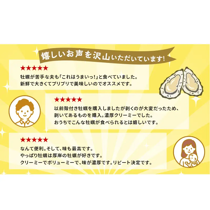 6ヵ月 定期便 ちょびっと 牡蠣 むいちゃいました！ 300g 生食用 牡蠣