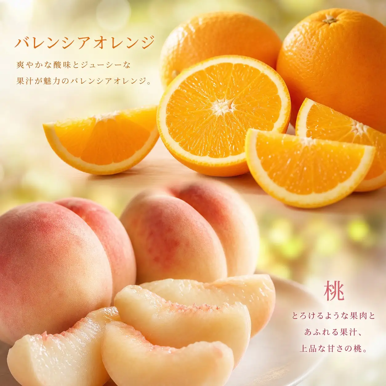 【7・8・10・11月 全4回】紀州和歌山産旬のフルーツセット（バレンシア・桃・ひらたねなし柿・富有柿）【UT81】