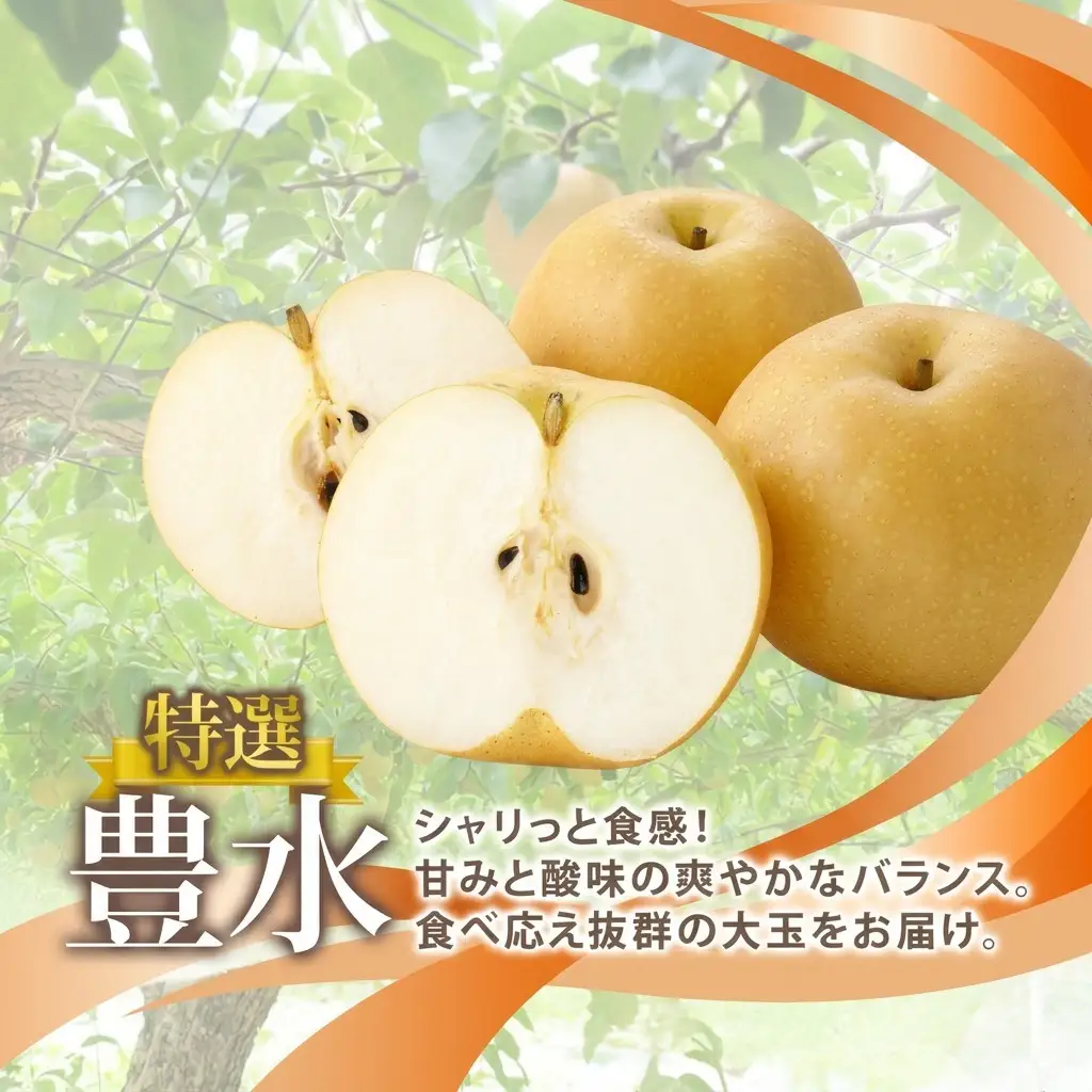 特選 豊水 約3kg 大玉 5～8個 なし 梨 ナシ もぎたて 甘い 旬 果物 GAP 認証 産地直送 贈り物 贈答用 送料無料 上の山 彩果園 うえのやま さいかえん  福島県 郡山市