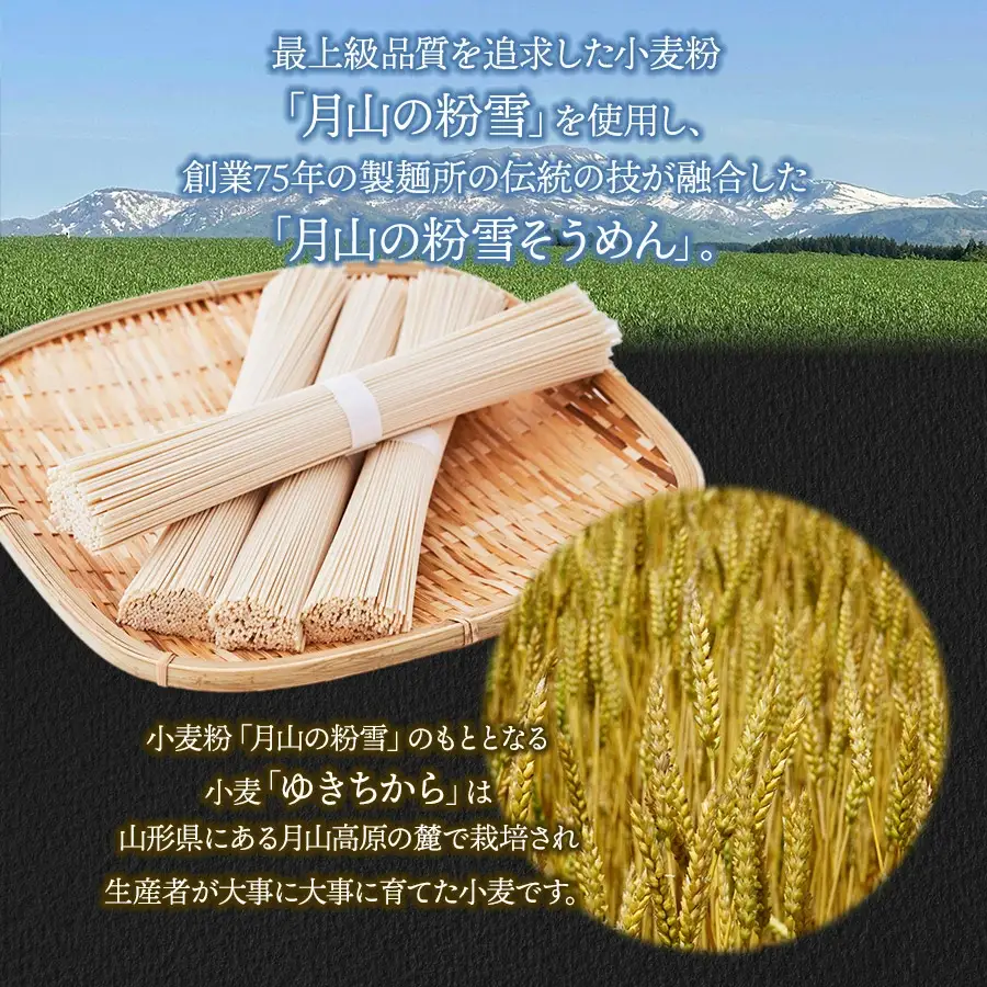 月山の粉雪そうめん　90g×2束×10袋