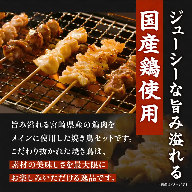 若鶏の焼き鳥セット5種(60本)バラエティーセット 鶏肉 肉 お肉 若鶏 焼き鳥 串焼き 焼き鳥串 食べ比べ 味比べ 詰め合わせ 焼き鳥セット 小分け パック 冷凍 BBQ バーベキュー おつまみ つまみ 便利