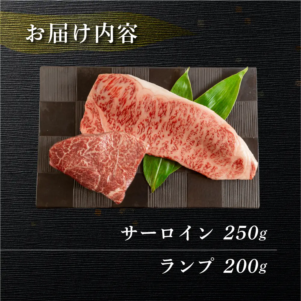 飛騨牛ステーキ2種セット（サーロイン 250g、ランプ 200g）各1枚【70-57】