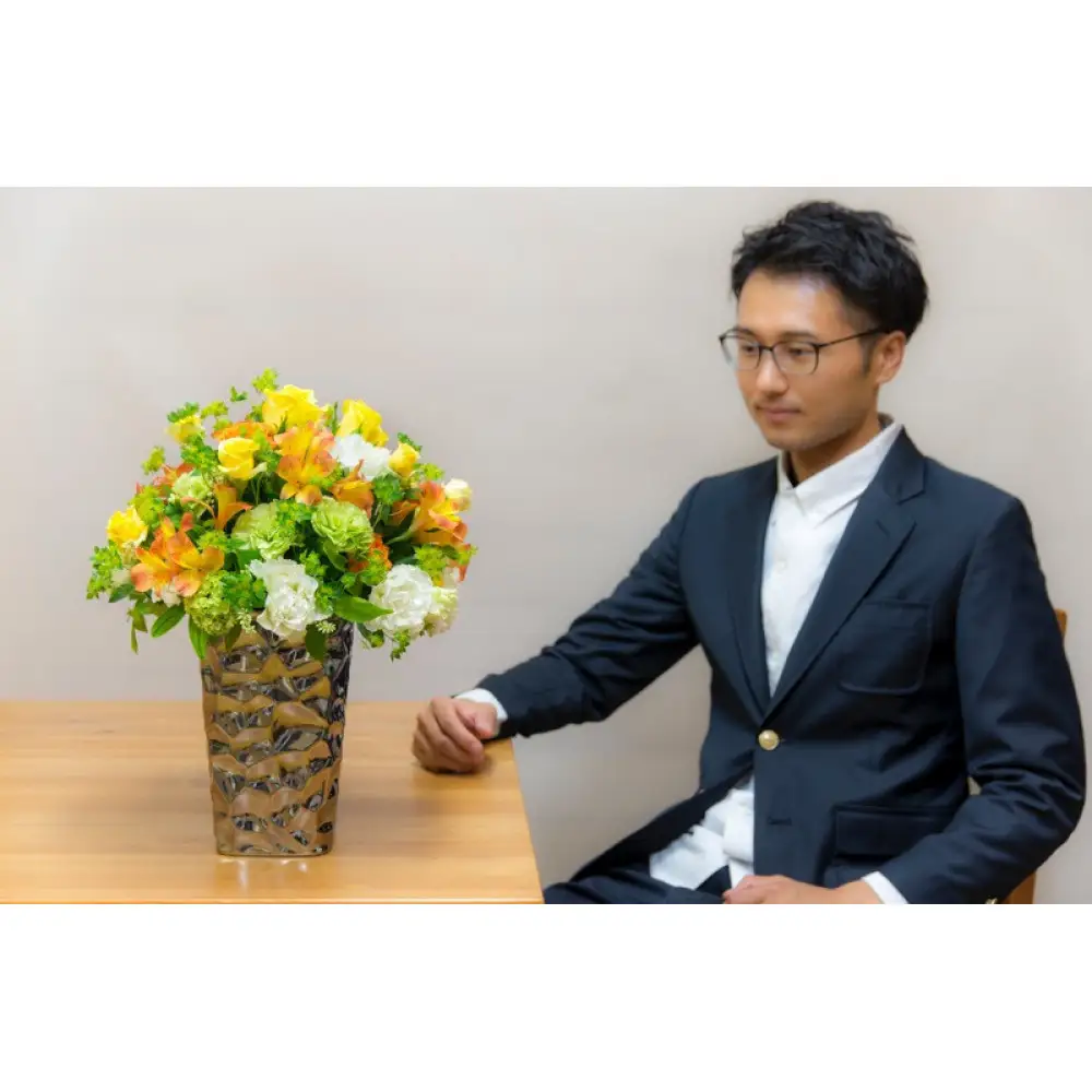 アレンジメント Mサイズ_イエロー/オレンジ系| 花 アレンジメント 記念 サプライズ ギフト プレゼント 神奈川県 小田原市 