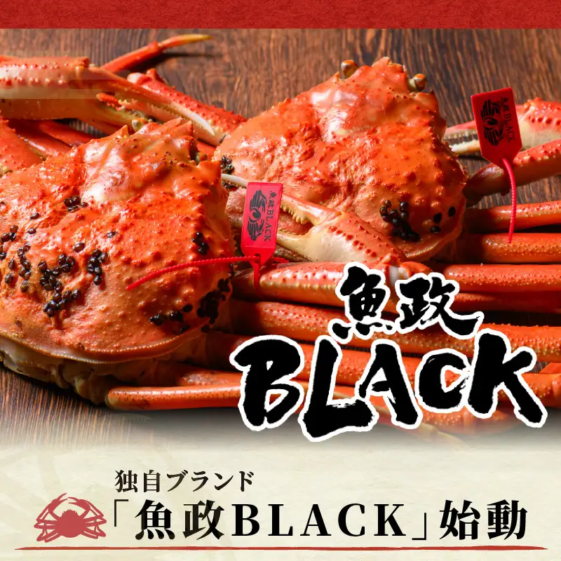 【蟹の匠 魚政】魚政BLACK 生プレミアムズワイガニ〈捌き済・急速冷凍〉大サイズ 1杯 焼きガニ香味ミスト付き(1月～3月発送） 蟹