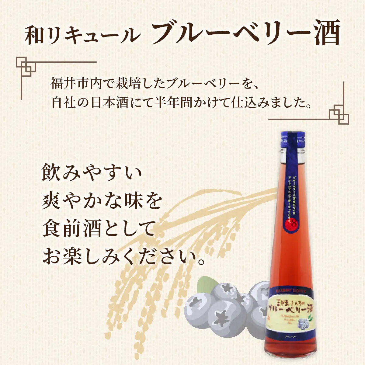 北の庄 蔵元造り 和リキュール「ブルーベリー酒」 [A-038005]