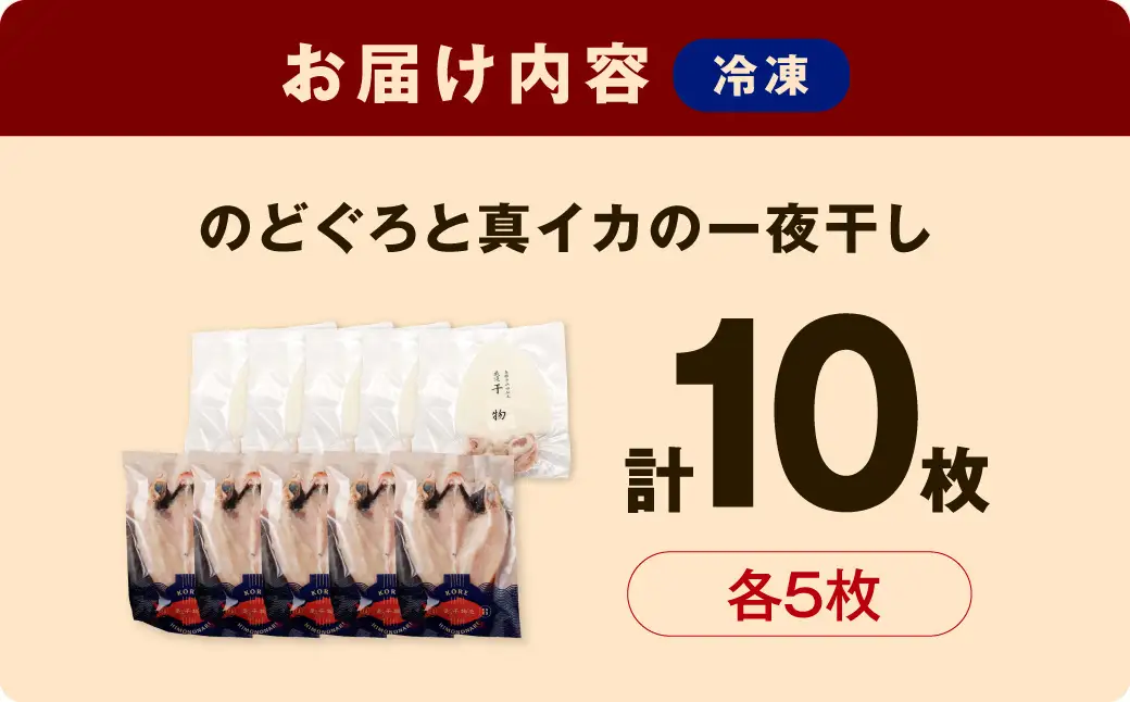 食塩のみで味つけしたノドグロと真イカの一夜干し合計10枚（約700g） 産地直送 干物 魚 人気 天然 ボリューム のどぐろ 白いか 焼くだけ 一夜干し 【005_0139】