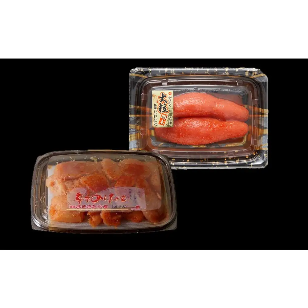味くらべセット380g(かねふく上切130g×1／まるきた水産並切250g×1)【明太子 めんたいこ 辛子明太子 魚介類 家庭用 ご飯のお供 お取り寄せ お土産 九州 ご当地 取り寄せ グルメ】