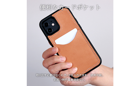 iPhoneケース iPhone12mini 本革 iPhoneケース ORANGE