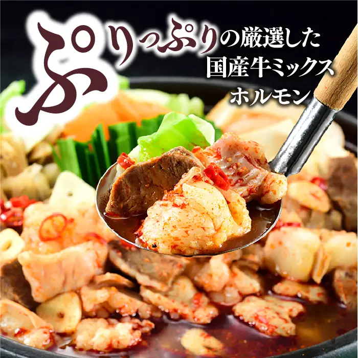 AB608.工場直販.得用もつ鍋（辛みそ）8～10人前【もつ鍋・味噌味】
