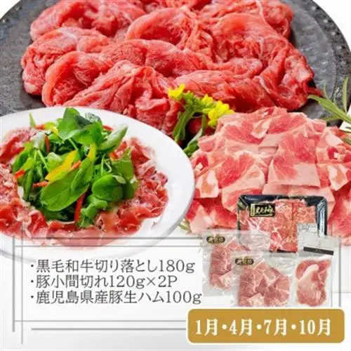定期便3回配送　お楽しみバラエティー　OO-0004_肉 ハンバーグ 牛肉   肉 黒毛和牛 牛肉   肉  豚肉   肉 ハンバーグ 豚肉   魚介・海産物 マグロ 鮮魚 まぐろ 鮪  魚介・海産物     定期便 定期便  _【配送不可地域：離島】【1528204】