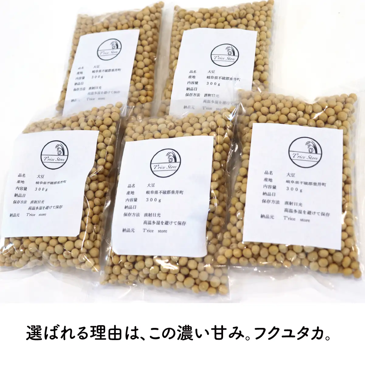 【３ヶ月定期便】大豆（フクユタカ） 1.5kg（300ｇ×5袋） 2025/9/19～
