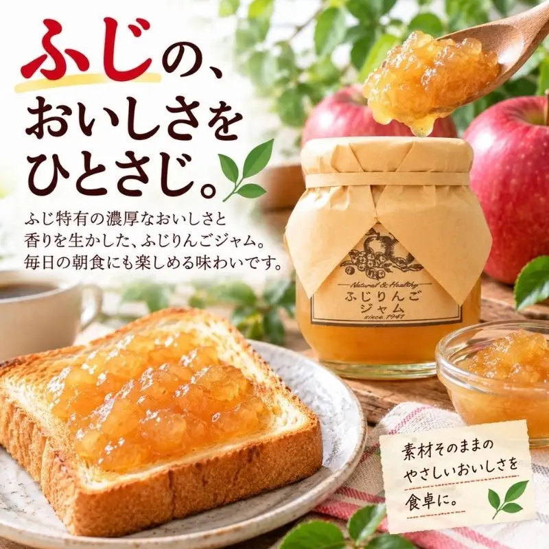 ジャム【ふじりんごジャム（140g）２個セット】りんご リンゴ りんごジャム ふじ 完熟 アップル 果物 ペースト トッピング  トースト ヨーグルト 信州 長野