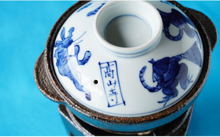 有田焼 小鍋だてセット (鳥獣戯画) 【神田陶器店】器 うつわ 調理器具 鍋 土鍋 小鍋 小鍋立て コンロ 鍋セット 一人鍋 bp002