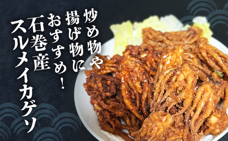 訳あり 石巻産スルメイカゲソ 2kg 2月配送 冷凍 国産 いか 下足 おつまみ ゲソ天 焼イカ おかず