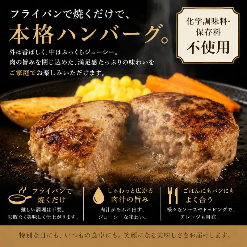 高評価★4.8 御礼！ 保存料不使用 ハンバーグ 個包装 2.4kg ギフト お歳暮 大判ハンバーグ