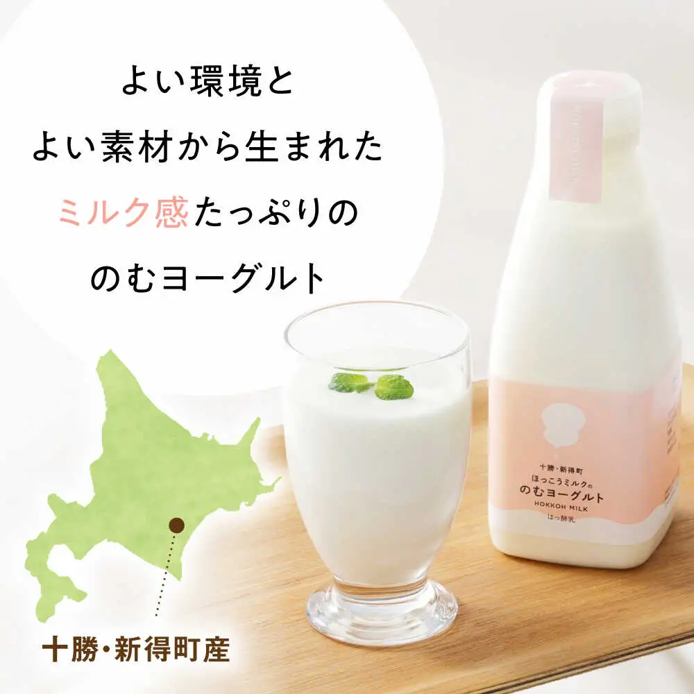 【お中元対象】ほっこうミルクののむヨーグルト Aセット 計6本（200g・500g）| 有限会社 北広牧場 [BNBK001]