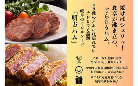 明方ハム 3本セット 計1050g 【JAめぐみの農業協同組合】ハム おつまみ 惣菜 晩酌 ディナー 弁当 ビール ワイン 酒のお供 大容量 まとめ買い 詰め合わせ 肉 食品 国産 豚肉 岐阜県 坂祝町 さかほぎ F6M-090