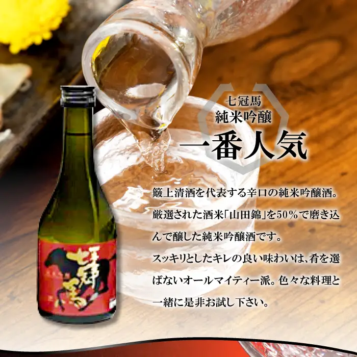 簸上の蔵飲み比べセット【日本酒 飲み比べ お酒 酒 地酒 七冠馬 純米大吟醸 純米吟醸 純米酒 玉鋼 純米 3種 各300ml 詰め合わせ セット こだわり アルコール プレゼント 贈り物 贈答 ギフト】