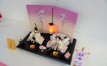 【飾り台セット“旬音”】人形作り40年 “平安天鳳”作 京都西陣織  桜花 菊重ね 手作り ひな祭り 木製 今どき かわいい おしゃれ モダン　H067-146