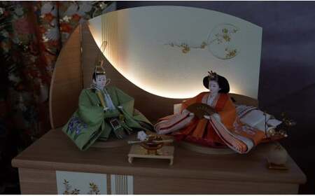 【収納飾りセット“山科”】人形作り40年 “平安天鳳”作 丹後ちりめん 人参草木染め 手作り ひな祭り 木製 今どき かわいい おしゃれ モダン 碧南 にんじん 人参 H067-153
