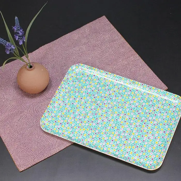 タツクラフト 友禅和紙トレー L 39cm 2枚セット 桜 金平糖 水色 【Tk323】
