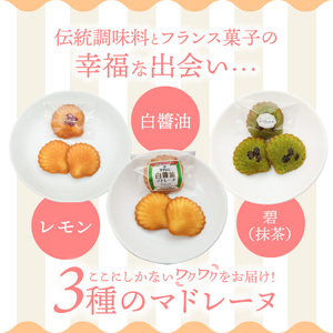 マドレーヌ味比べセット（白しょうゆ・抹茶・レモン） フランス菓子 焼き菓子 詰め合わせ ギフト H043-018