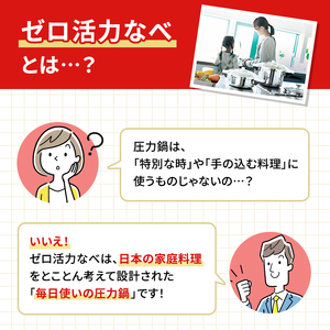 圧力鍋 ゼロ活力なべパスカルL オールライト26 圧力鍋 ダイヤモンドグレー