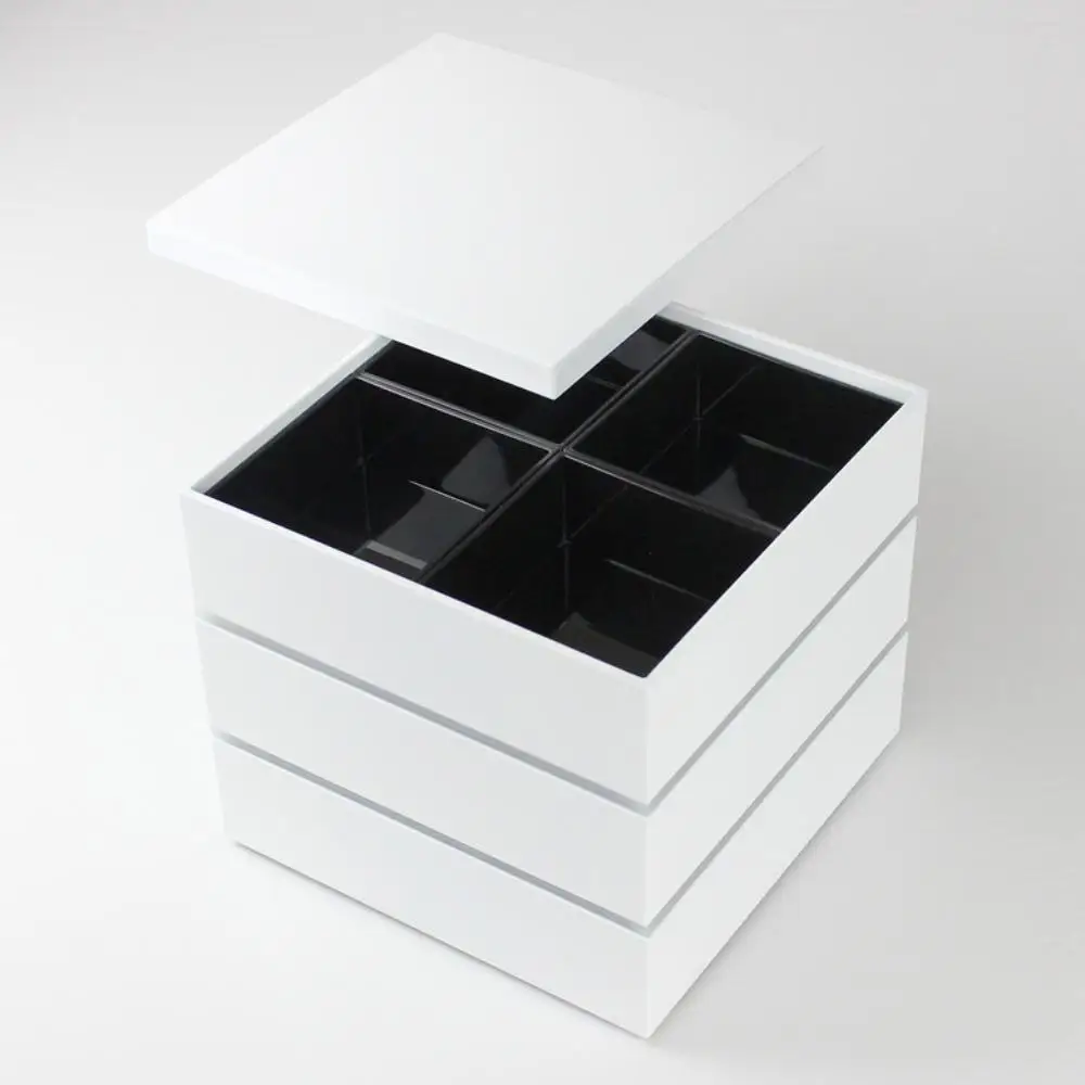 重箱 3段 おしゃれ 重箱 オシャレ 正月【約18cm】スクエア ホワイト 白 6.0寸