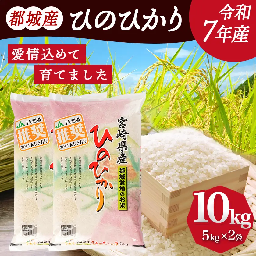 都城産ひのひかり10kg(5kg×2袋)〔18-15-005-10kg〕_(都城市) 令和7年産 都城産 お米 10kg ひのひかり