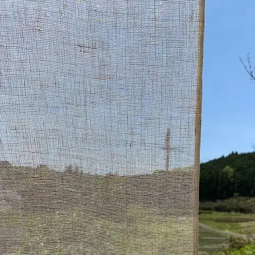 麻蚊帳のれん（生成）90cm×90cm 岡井麻布 のれん 蚊帳 麻 岡井麻布 のれん 蚊帳生地 玄関 のれん 麻 蚊帳 のれん 30-032