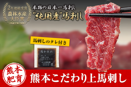 馬刺し 上赤身 300g ブロック 熊本 国産 たれ付 馬刺 | 熊本県玉東町