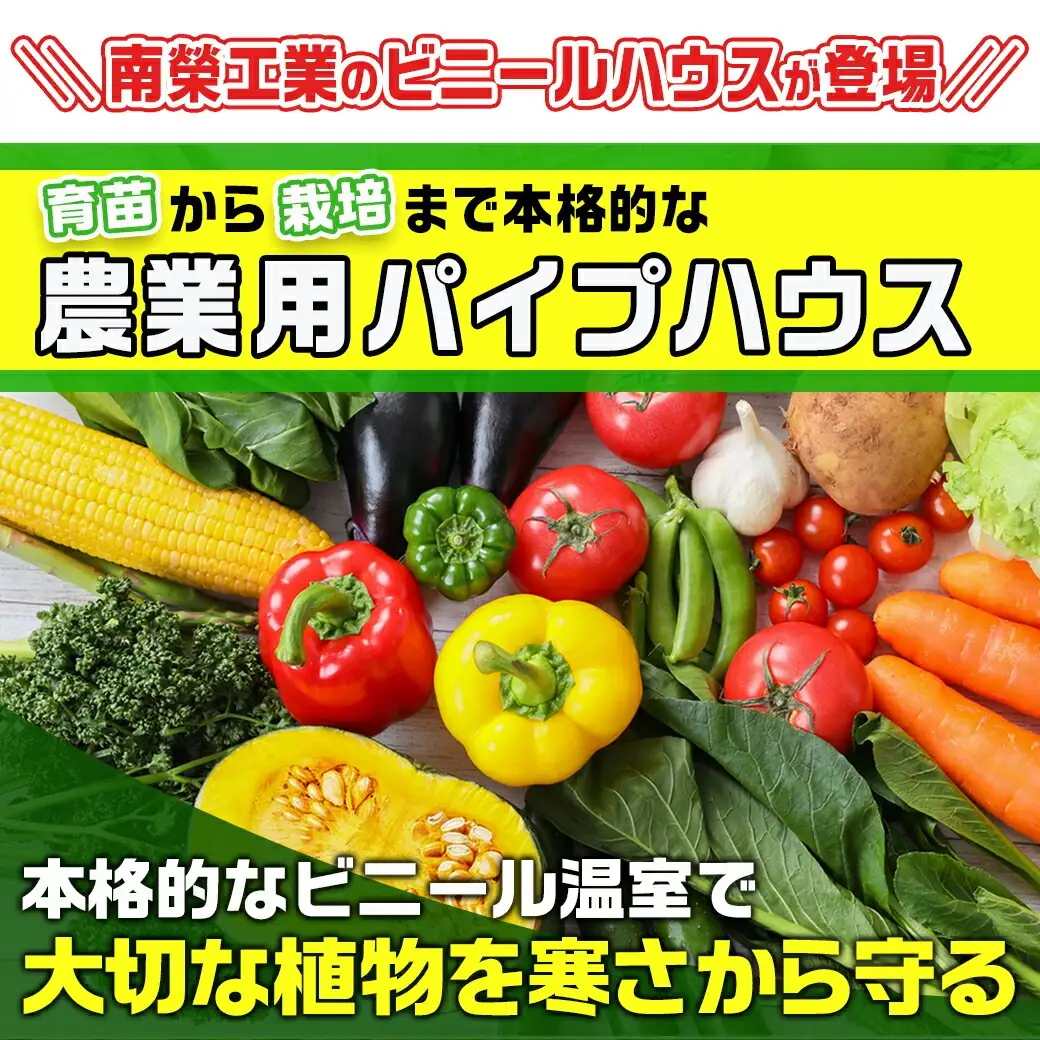 菜園ハウス【3.9坪用】〈H-2748〉〔117-J402〕_菜園ハウス 組み立て 組立説明書付き ビニール温室 農業 育苗 栽培 南榮工業