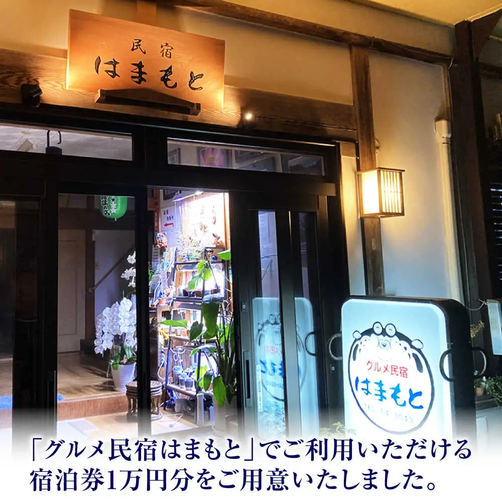 C-103001グルメ民宿はまもと　宿泊クーポン券１万円分 [BFDE001]