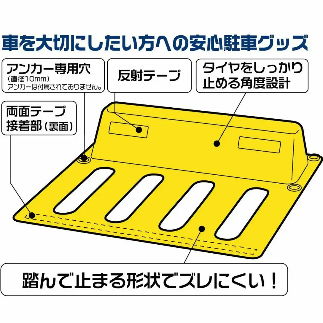 パーキングストップ 車止め 車輪止め 輪留め 車 ストッパー 駐車 簡単設置 燕三条製 [株式会社オビタス]【016S053】
